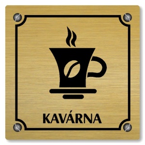 Kavárna, 100x100mm, zlatá, Kansas